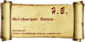 Holzberger Bence névjegykártya