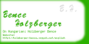 bence holzberger business card